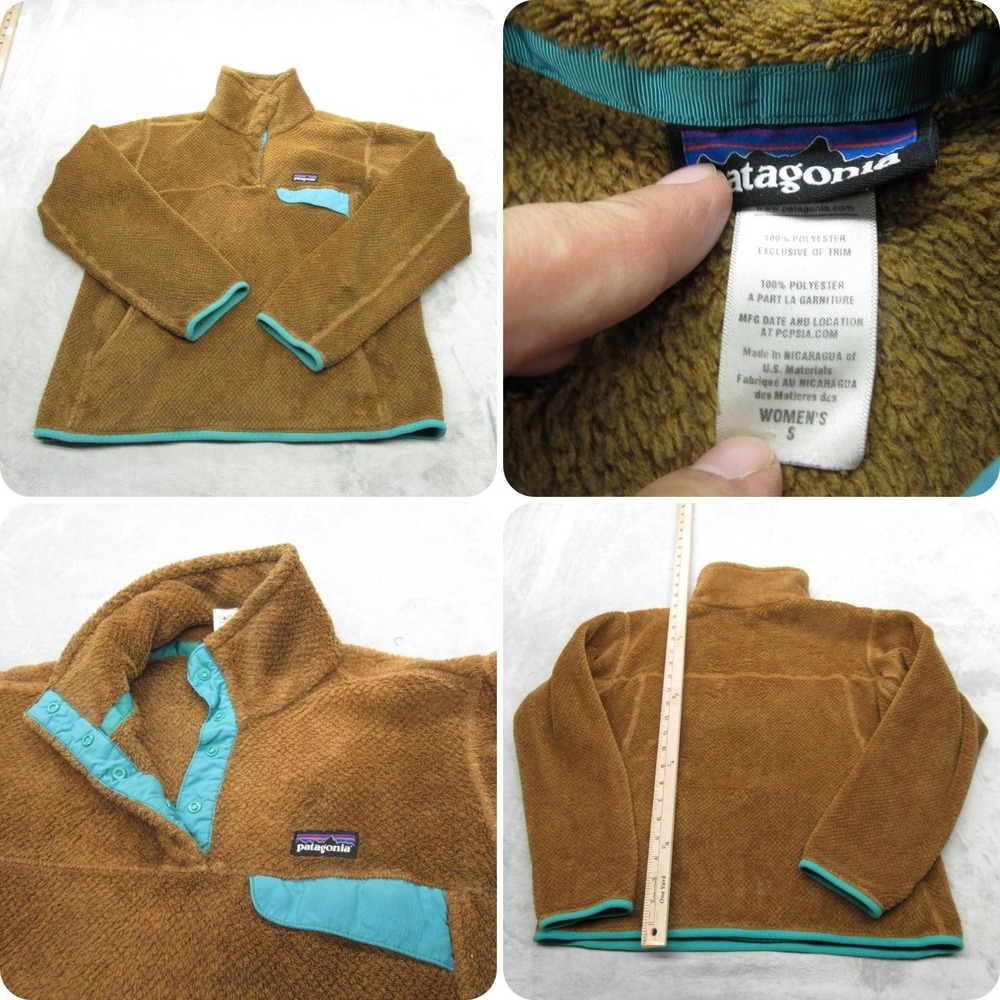 Patagonia Sweatshirt Womens‎ Small Brown Fleece Re-Tool Snap-T Pullover Outdoor